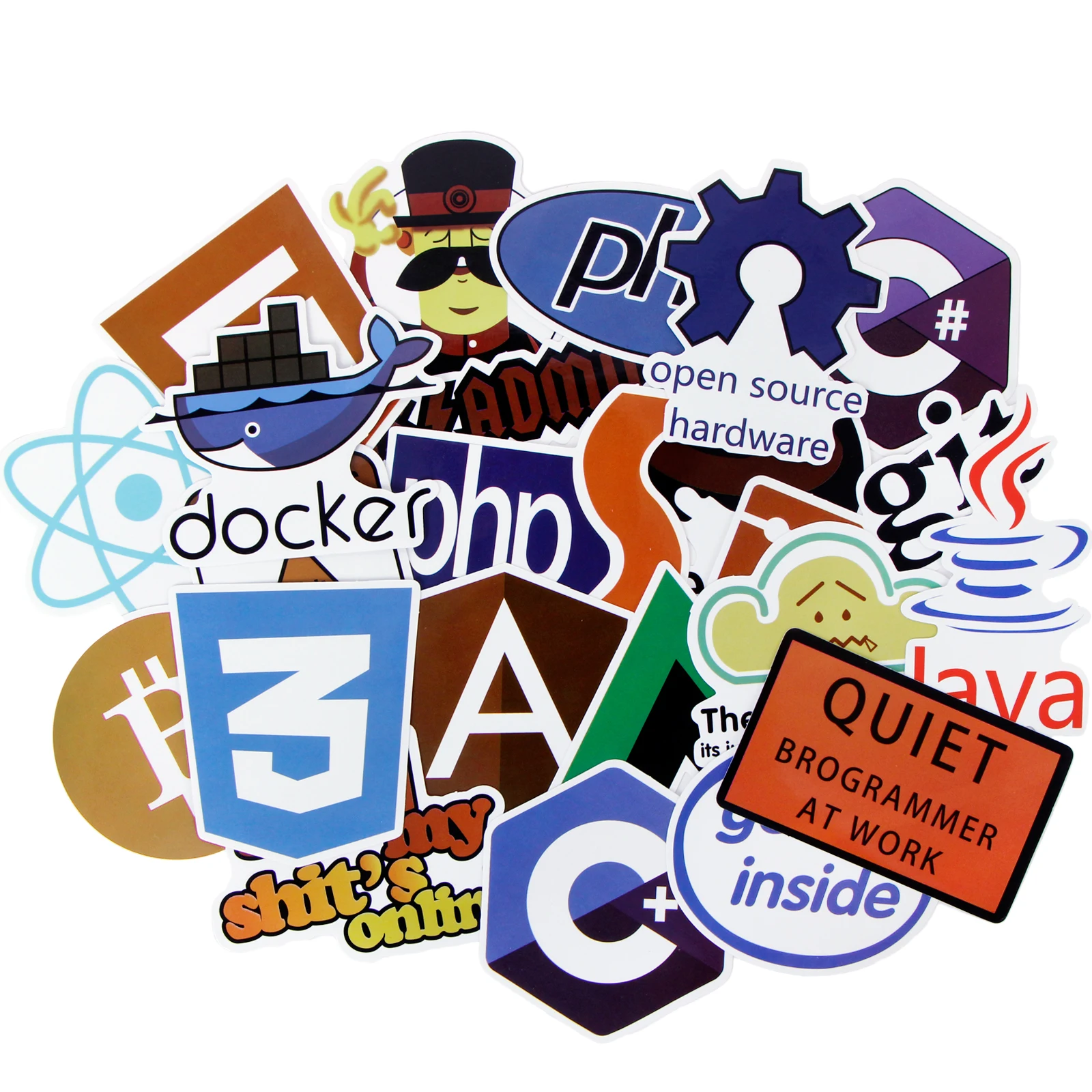 Наклейки на язык интернет программирования 50x Java JS php интерфейс html приложение