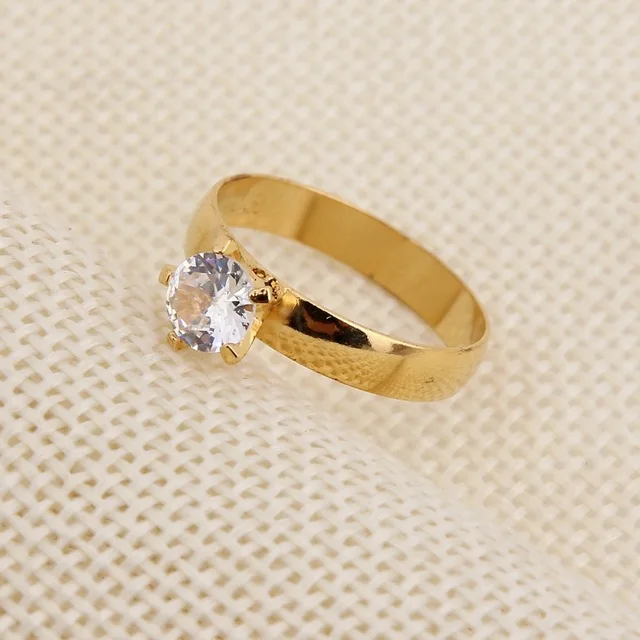 Женское золотое кольцо с фианитом обручальное белым кристаллом 2 шт.|gold rings for