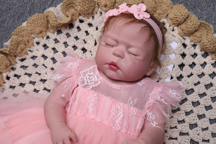 23 &quotполный силикон Reborn Girl Baby Doll игрушка реалистичное моделирование