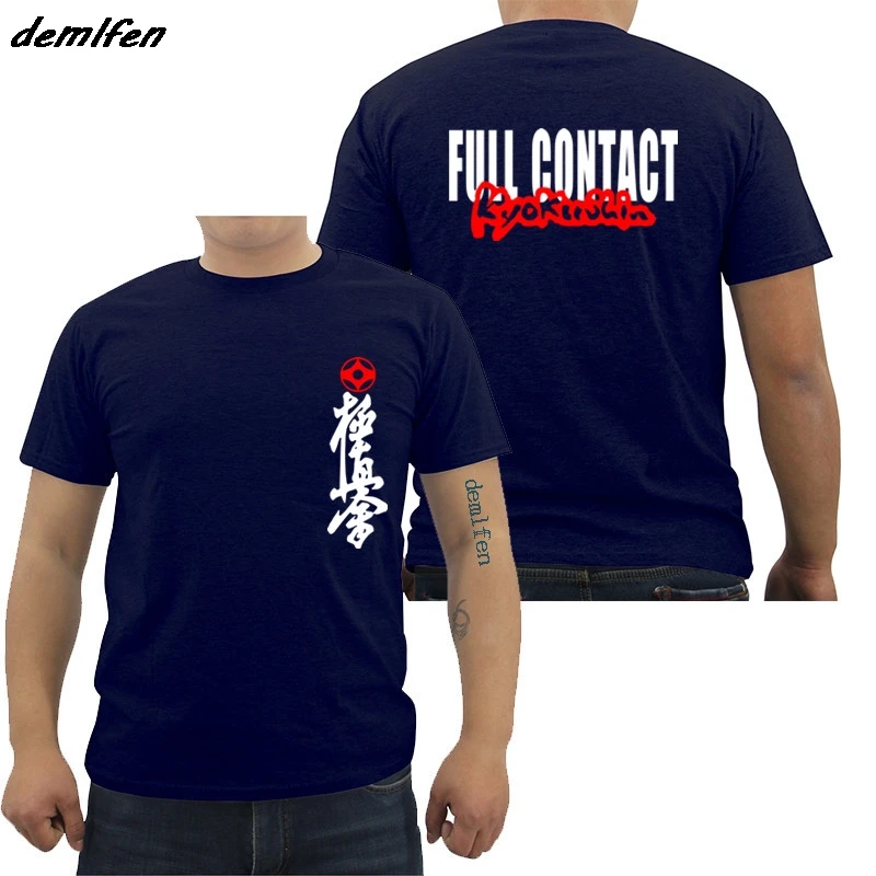 

New Mas Oyama Full Contact Karate Kyokushin Kai Kan Japa Kanji Symbol T-shirt Men Short Sleeve O-neck T Shirt Hip Hop Tees Tops