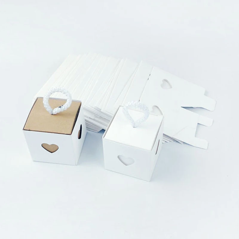 Набор для конфет комплект из 25 предметов белые коричневые сердца квадратной