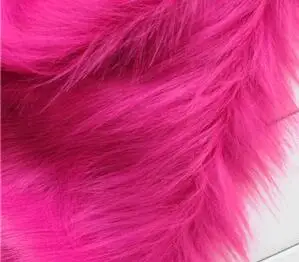 fuschia Luxury Long Hair Faux Fur Fabric Plush Toy Fabric 50x150cm - Цвет: fuschia