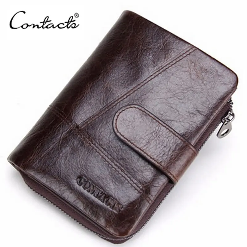 Men's Wallet Genuine Leather Cowhide Casual Zipper Patchwork Clutch Money Bag Business Card Holder Case Small Coin Purse | Багаж и