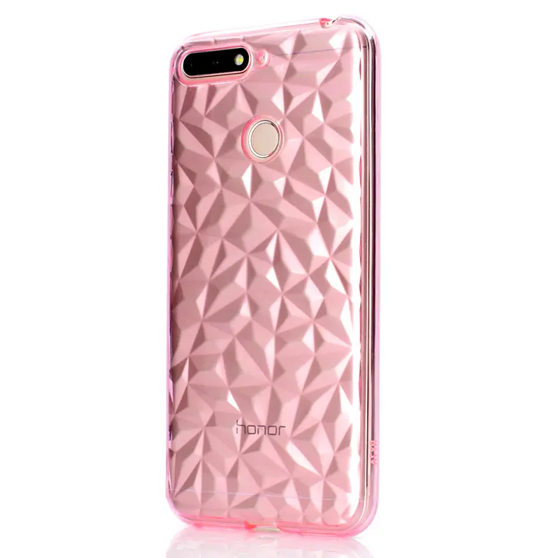J&ampR Luxury Ultra Thin Soft TPU Case For Huawei Honor 7C 7A 3D Diamond Pattern Cover P Smart Enjoy 7S Shell |