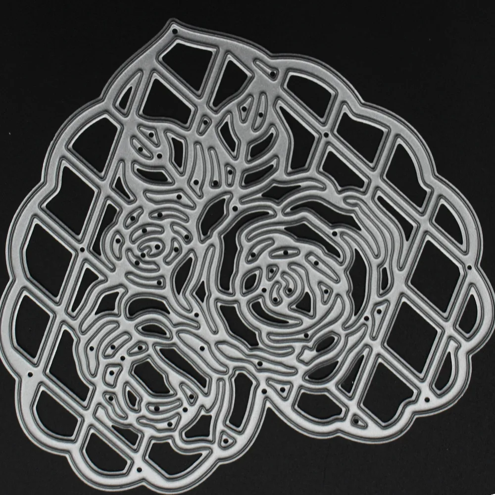 Новые DIY металлические режущие штампы с большим сердечком и розовым узором