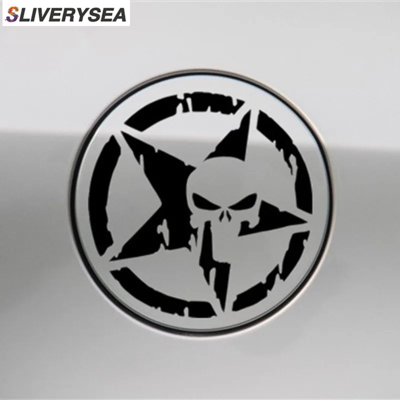SLIVERYSEA Высокое качество 13*13 см наклейка для автомобиля с черепом пентаграмма