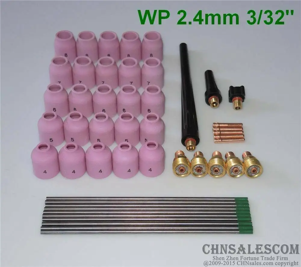 CHNsalescom 48 шт. набор для сварки TIG газовый объектив сварофонарь Tig WP-9 WP-20 WP 3/32&quot |