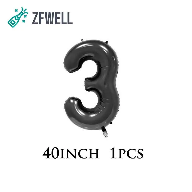 ZFWELL 27 шт./лот 18.21.30 день рождения цифровая любовь Серебристая черная алюминиевая