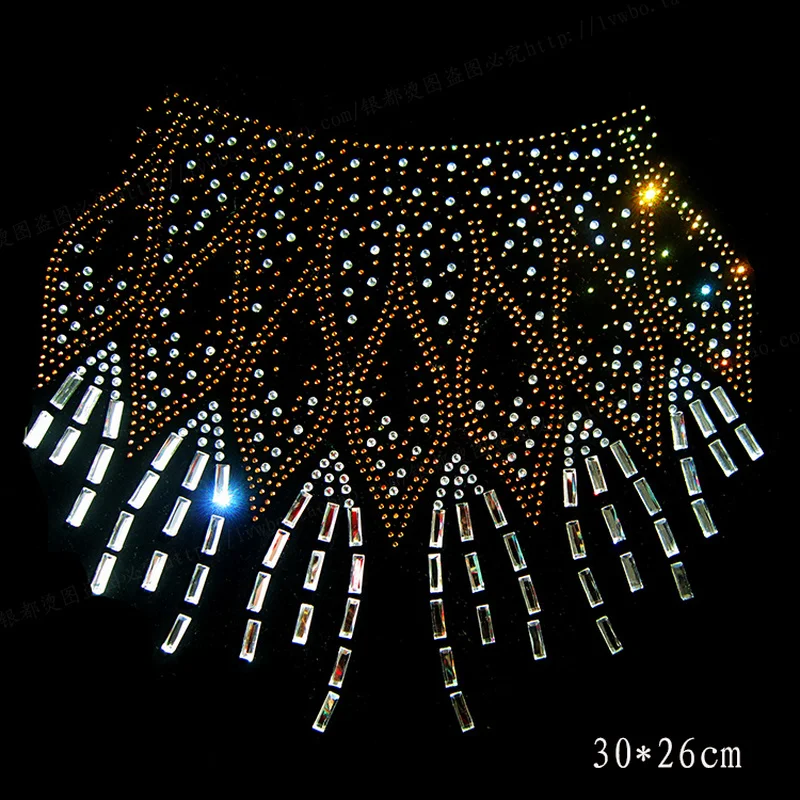 2 цвета Мода Rhinestone конструкции Hot Fix теплообмена футболка дизайн утюга поддельные