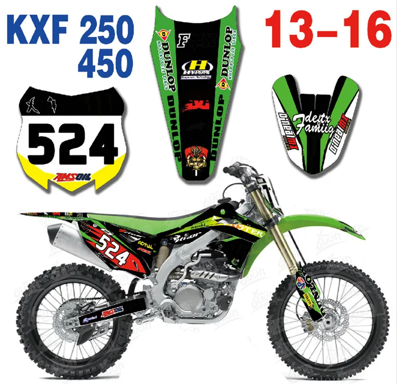 Найклейки на мотоцикл стикеры Графика для Kawasaki KX250F KXF250 KXF 250 450 KX 250F 2013 2014 2015 2016 KX450F