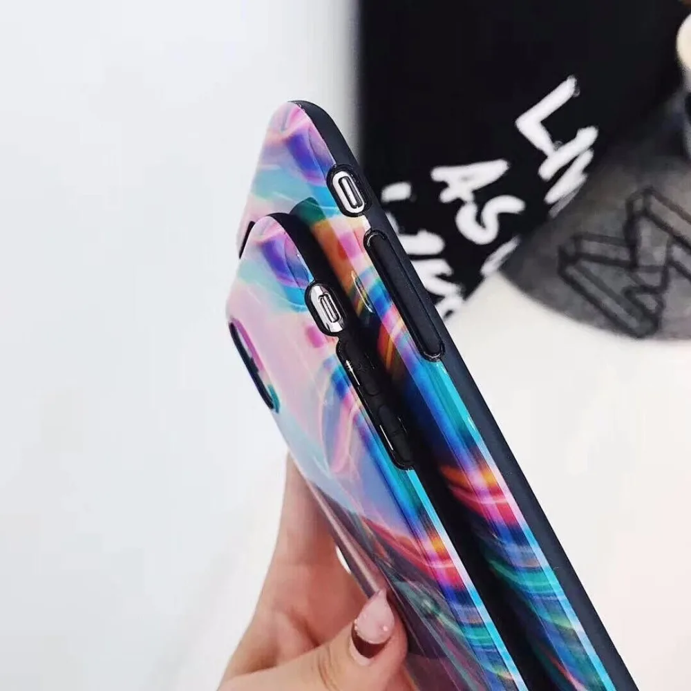 Triseoly Case For iPhone X Colorful transformation Bright surface Phone 8 7 6 Plus Cover | Мобильные телефоны и