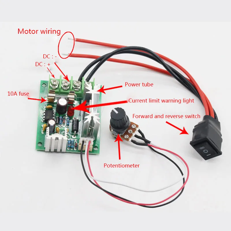 120 Вт микро контроллер скорости двигателя постоянного тока 12V24V36V бесступенчатое