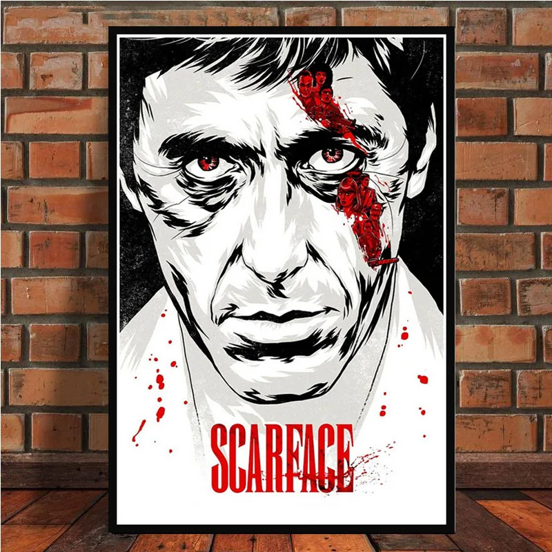 0002 AL PACINO SCARFACE Гангстерский фильм художественный постер Картина Настенная картина для домашнего декора плакаты и принты - Цвет: 0002
