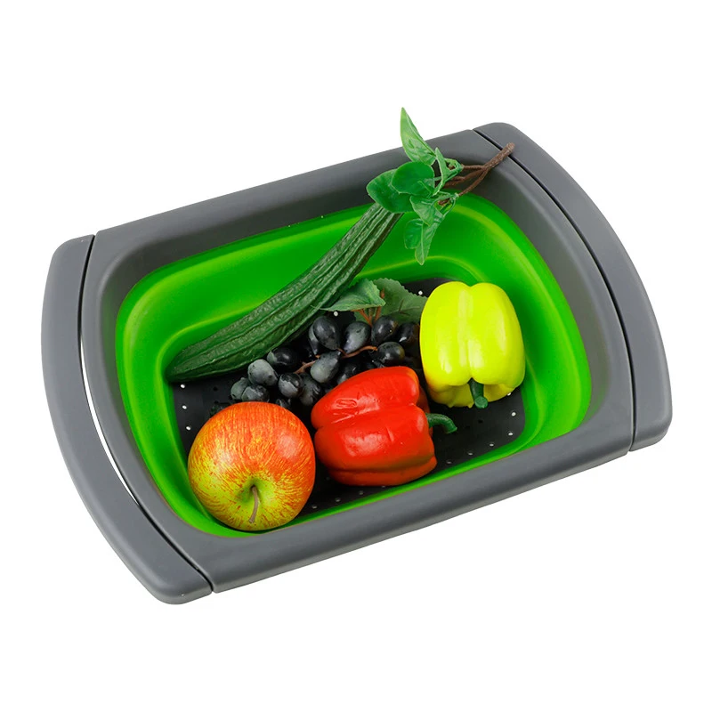 1 шт. складная корзина для слива силиконовая Регулируемая Складная дуршлаг