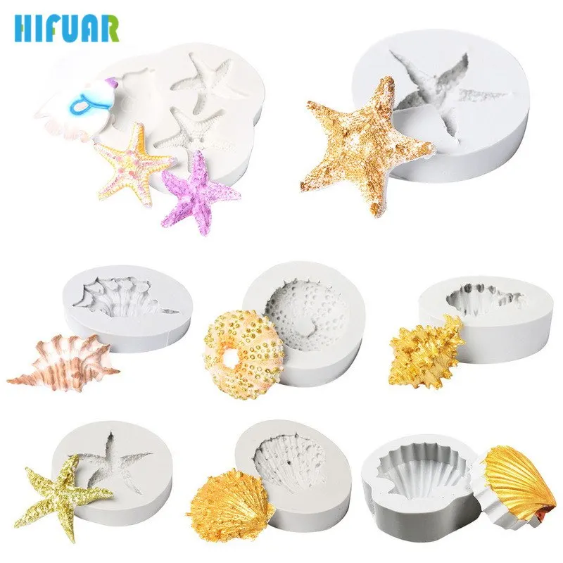 HIFUAR 1 шт. 3D силиконовые формы в виде ракушки мыло звезды декорирование тортов