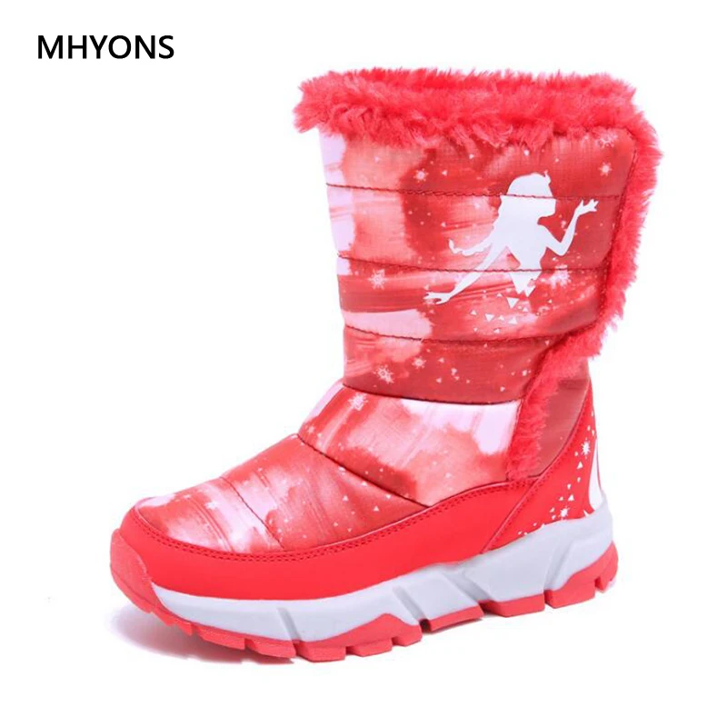 MHYONS/2018 новые ботинки для девочек теплые зимние сапоги модные плюшевые обувь