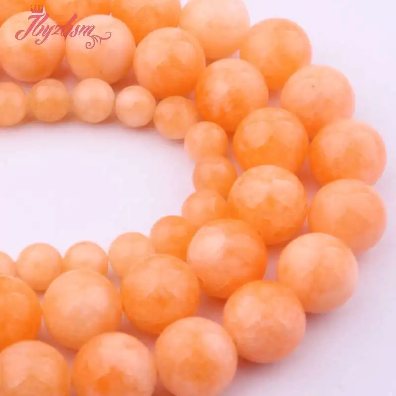 6 8 10 12mm Smooth Round Beads Ball Orange Candy Jades Stone For DIY Necklace Bracelets Jewelry Making 15&quot Free Shipping | Украшения и