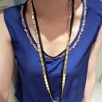 

Hot Sale Trendy Punk Gold Thick Chain Long Necklace Sweater Chain Fashion Accessories for Women