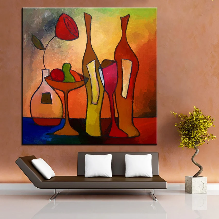 Большой размер Печать масляной живописи мы можем поделиться картина стены вина