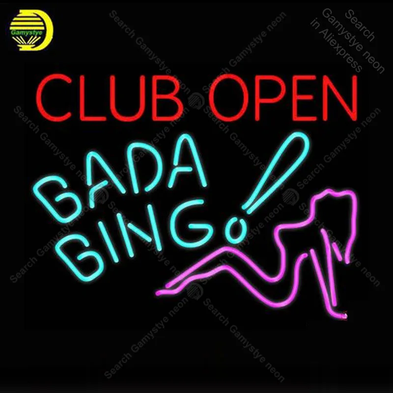 

Club Open Bada Bing Neon sign Glass Tube Bulb Light Club icons light Beer Room signs Store display Decoration Signboard Handmade