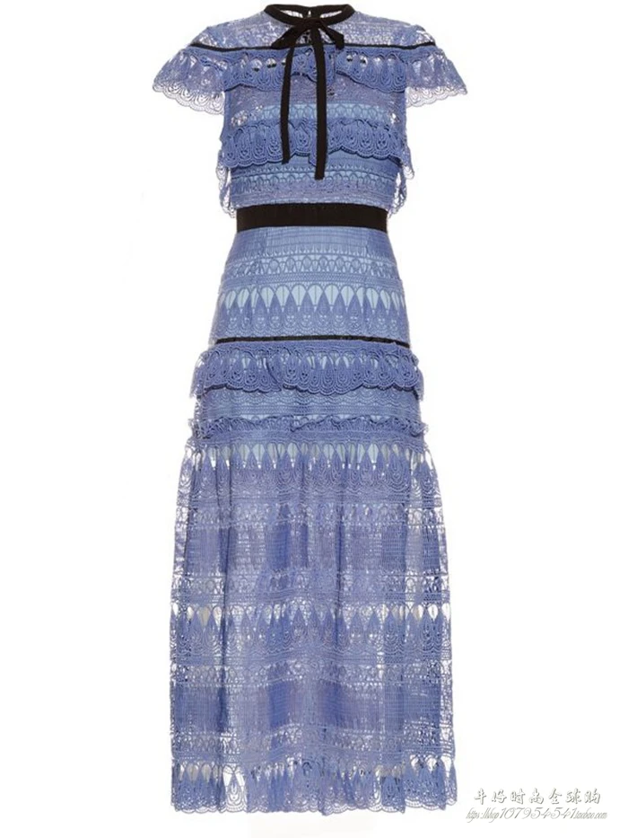 Женское длинное платье SHTONGHUA кружевное с оборками и коротким рукавом вечернее