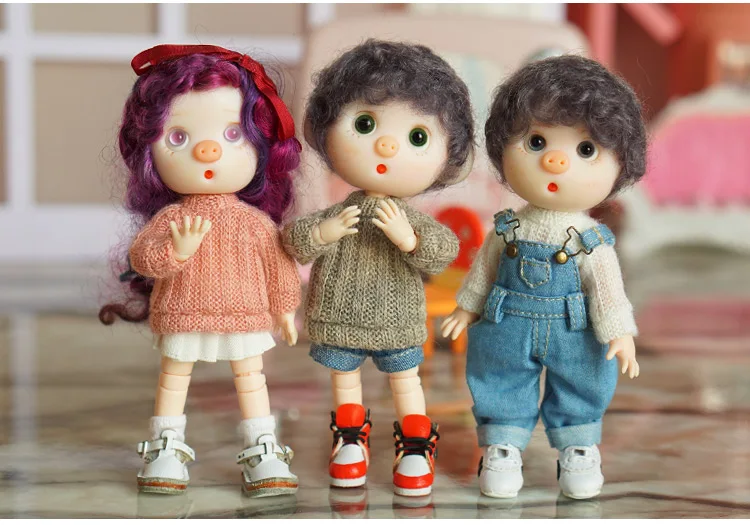 [1/12 Кукла свитер с длинными рукавами] OB11 свитер 1/12BJD одежда(Fit Ob11, obitsu11, BJD12, cu-Пош