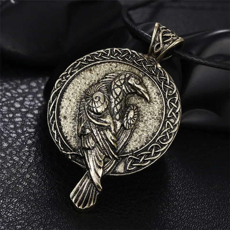 Lanseis 1 шт. норвежский талисман viking кулон с вороном черная птица celt ожерелье