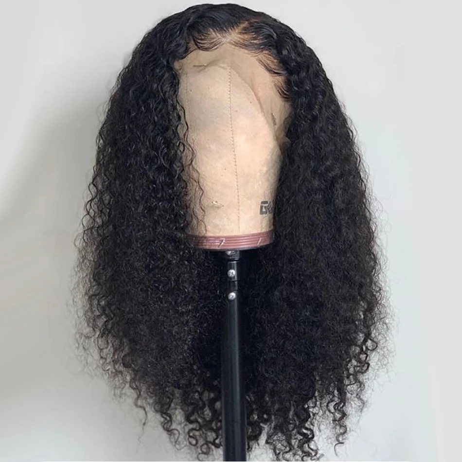 Malaysian Curly Lace Frontal Wig For Black Women Hot Star 13x4 Human Hair Wigs Pre Plucked With Baby Remy | Шиньоны и парики