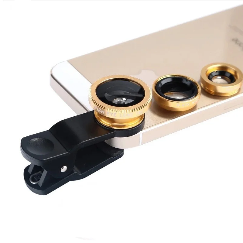 Универсальные Объективы для мобильных телефонов 3 в 1 Fisheye объектив iphone 6s 5s samsung s5