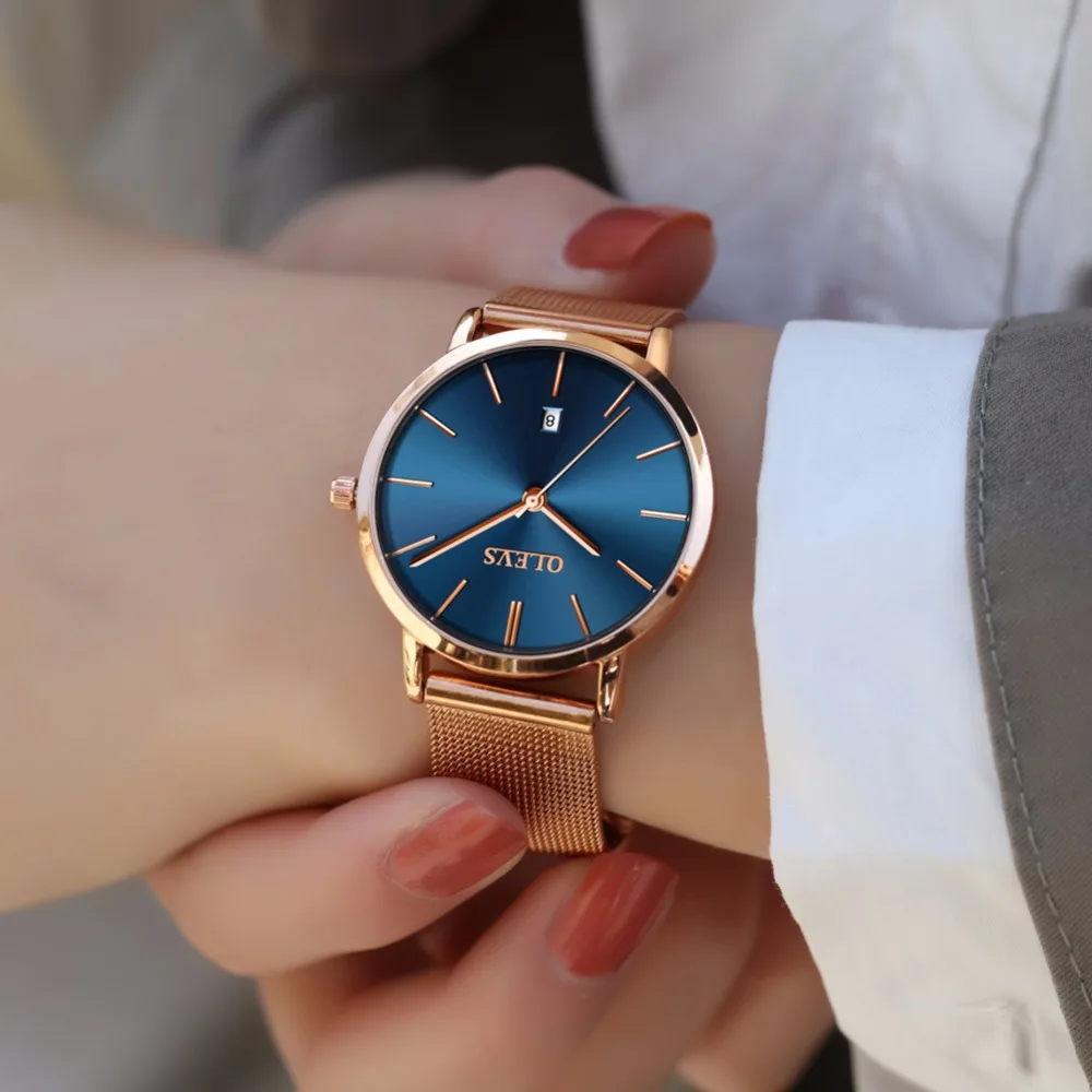 Женские часы 2018, брендовые роскошные женские часы из нержавеющей стали цвета розового золота, часы с автоматической датой, ультратонкие ква... от AliExpress RU&CIS NEW