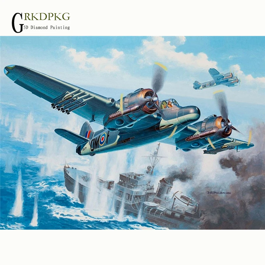 

Алмазная живопись 5D "сделай сам", картины истребителей, наборы для вышивки крестиком, искусственная Бриллиантовая картина