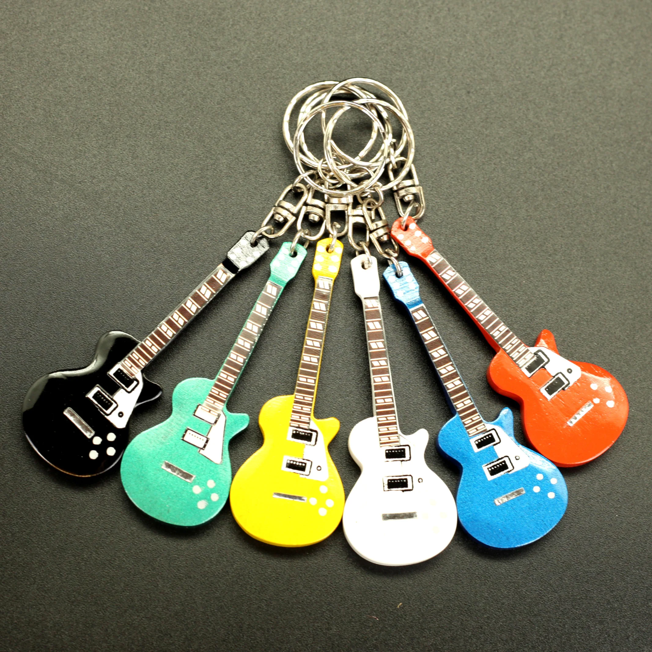 

Брелок для ключей QiCai, деревянный, ручной работы, гитара, KEYRING-004