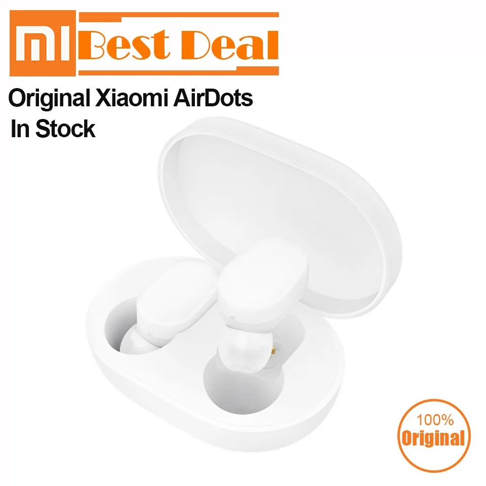 Xiaomi AirDots Оригинальные bluetooth-наушники Xiao mi AirDots TWS новейшая гарнитура наушники с сенсорным управлением mi jia mi наушники для redmi - Цвет: Xiaomi AirDots