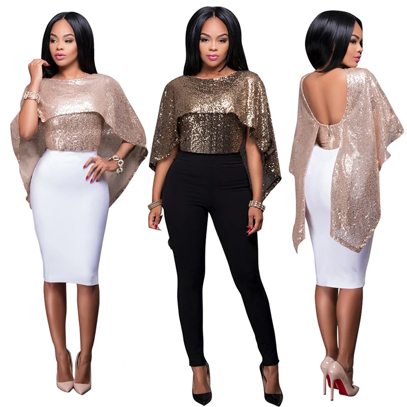 Люси Lizz Сексуальный Блестками Блузка женские Рубашки блузки тела кимоно blusas Топы