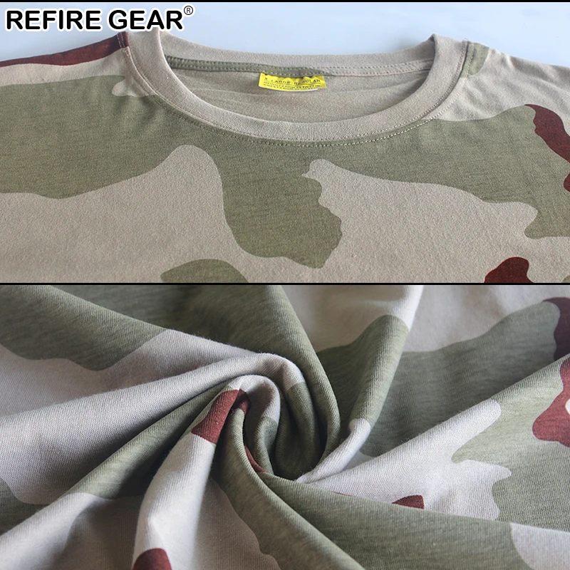 Футболка Refire Gear Мужская быстросохнущая хлопок камуфляж пейнтбол дышащая Военная