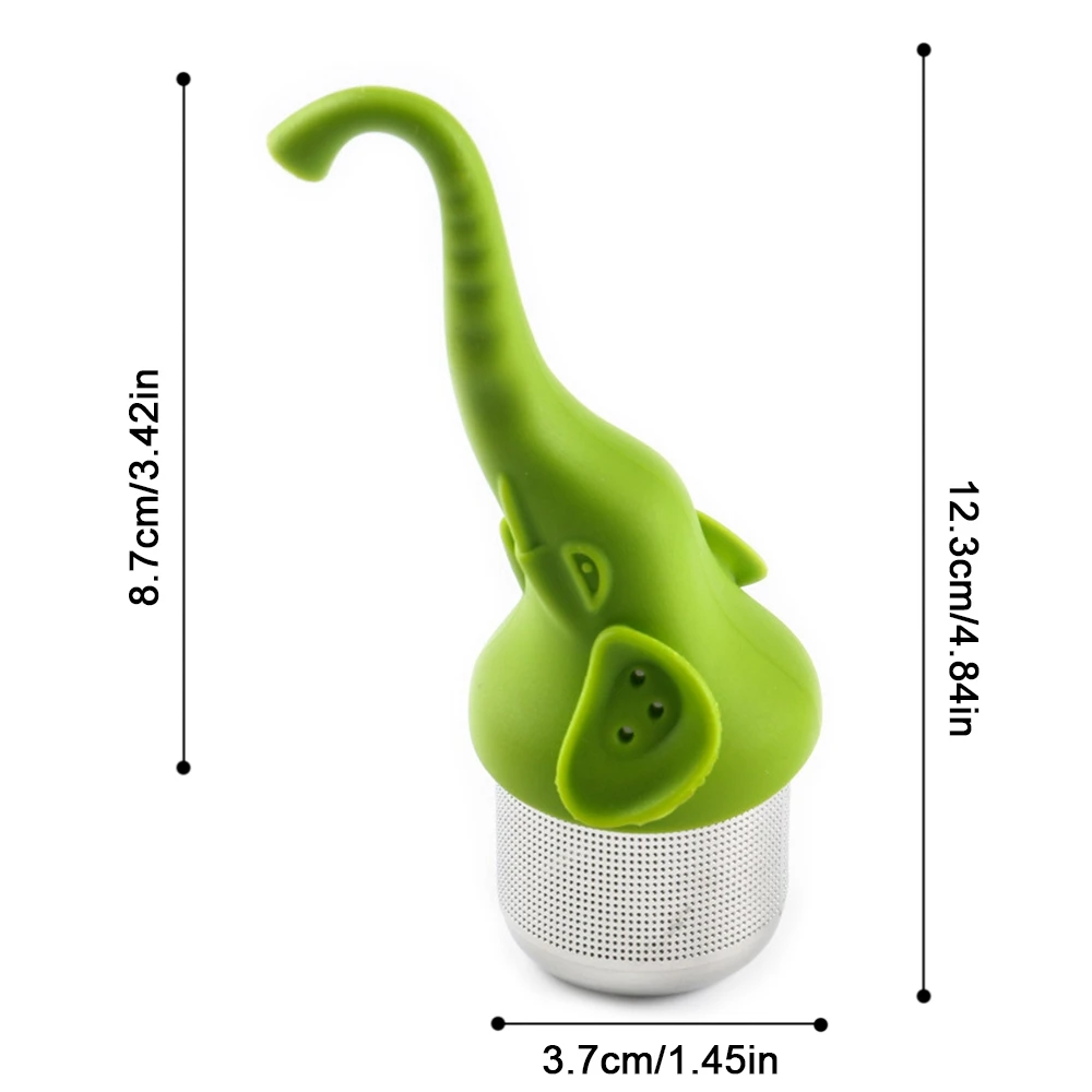 Silicone Elephant Tea Filter Stainless Steel Loose-leaf Infuser Diffuser Accessories Kitchen Tools Gadgets | Дом и сад