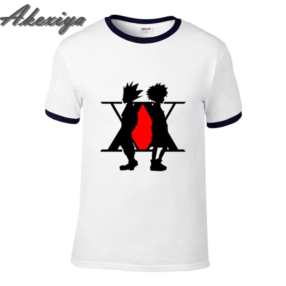 

High Quality Men Anime Short Sleeve Hunter x Hunter t shirt Design Classic Comic O-Neck Pure Cotton Soft Tops Tees Mens Tshirt