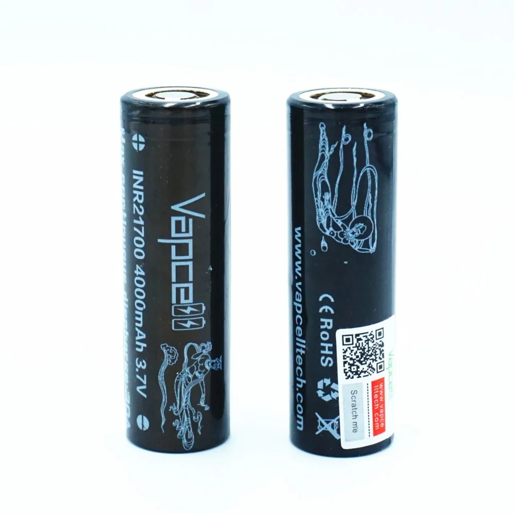 2 шт. VAPCELL INR21700 4000 мАч INR 21700 литиевая батарея 30 А высокомощный Электрический