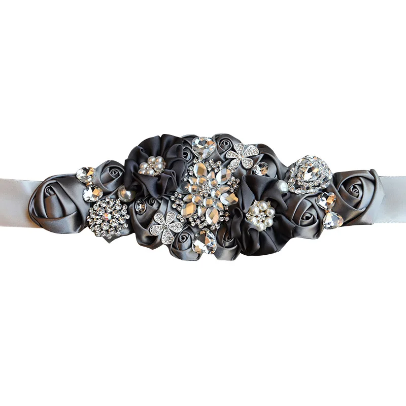 

Women Wedding Belts Crystals Robbin Sash for Bride Artificial in Stock