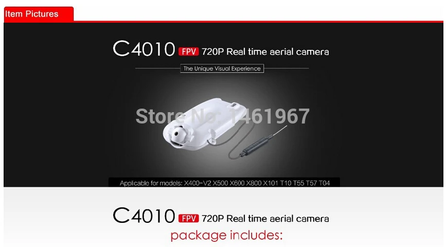 Новейшее обновление C4010 FPV WI-FI 720 P HD Камера для MJX X400-V2 X500 X600 X800 X101 зарядное