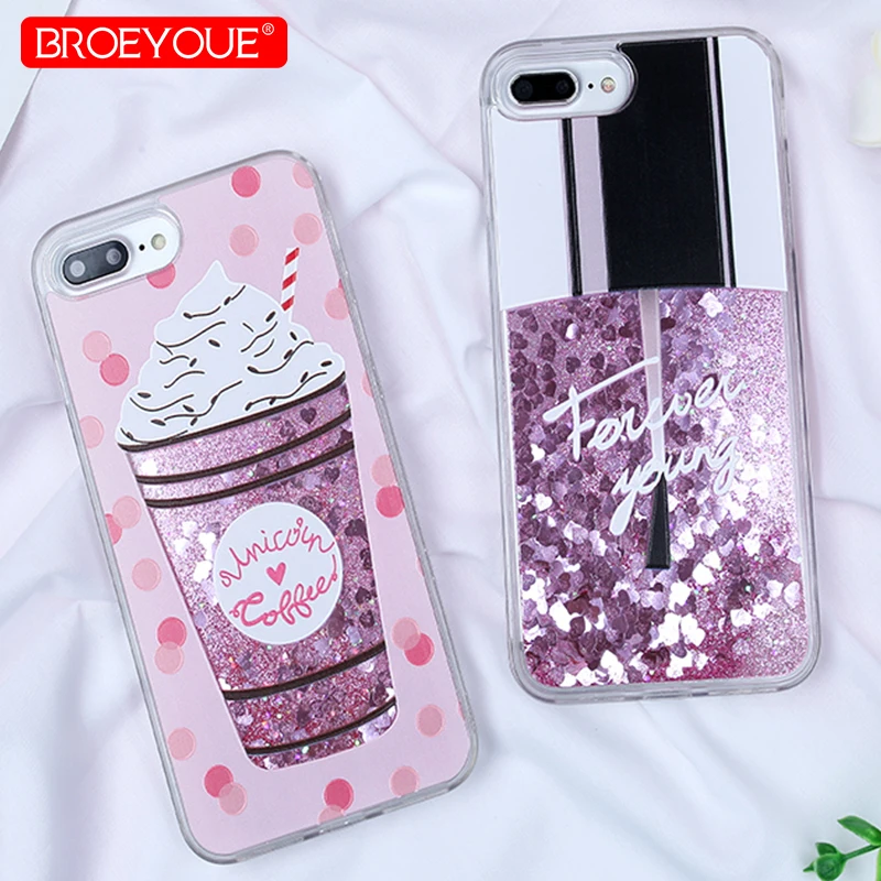 Чехол для iPhone 6 S 7 8 плюс мультфильм флакон ЦВЕТОЧНЫХ ДУХОВ зыбучие пески