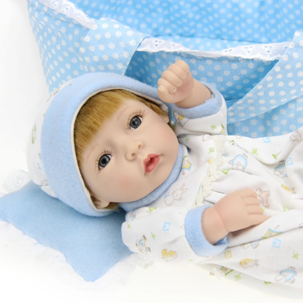 NPKDOLL Куклы реборн игрушки 10 дюймов виниловые детские игрушки подарок для девочек Подушка с рисунком корзины одеяла Наряд полный Силиконовый Рождественский подарок