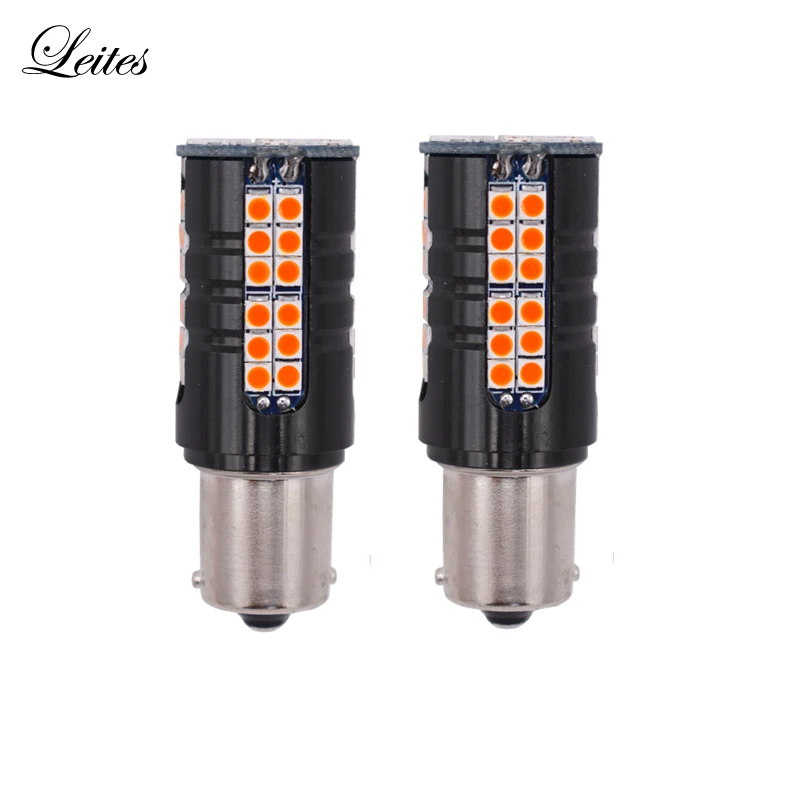 Leite 2шт высокая яркость чип автомобиля led BA15S P21W лампа 1156 3030 60smd Canbus Задний сигнал