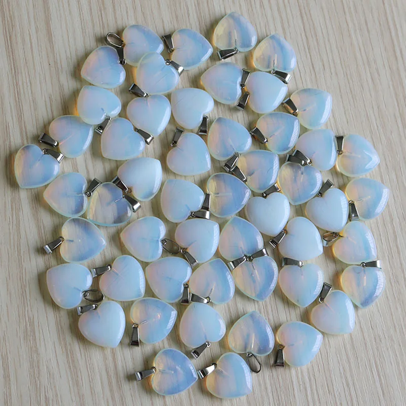 Оптовая торговля Подвески Опал Сердце Камень Ожерелье DIY Ювелирные изделия