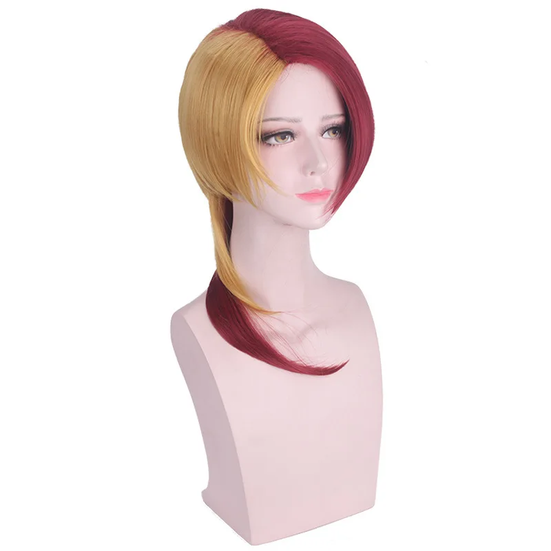 Land of the Lustrous Houseki no Kuni Rutile Cosplay Wig for halloween half red yellow Synthetic Hair Wigs |