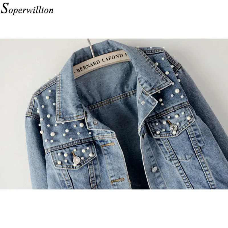 Женская короткая джинсовая куртка винтажная Повседневная потертая бомбер