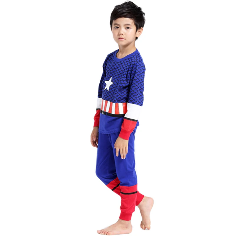 Детские пижамы для мальчиков с Халком, капитаном Америкой детские пижамы с Мстителями, Марвел пижамные комплекты с Железным человеком, человеком-пауком детская одежда для сна От 2 до 10 лет
