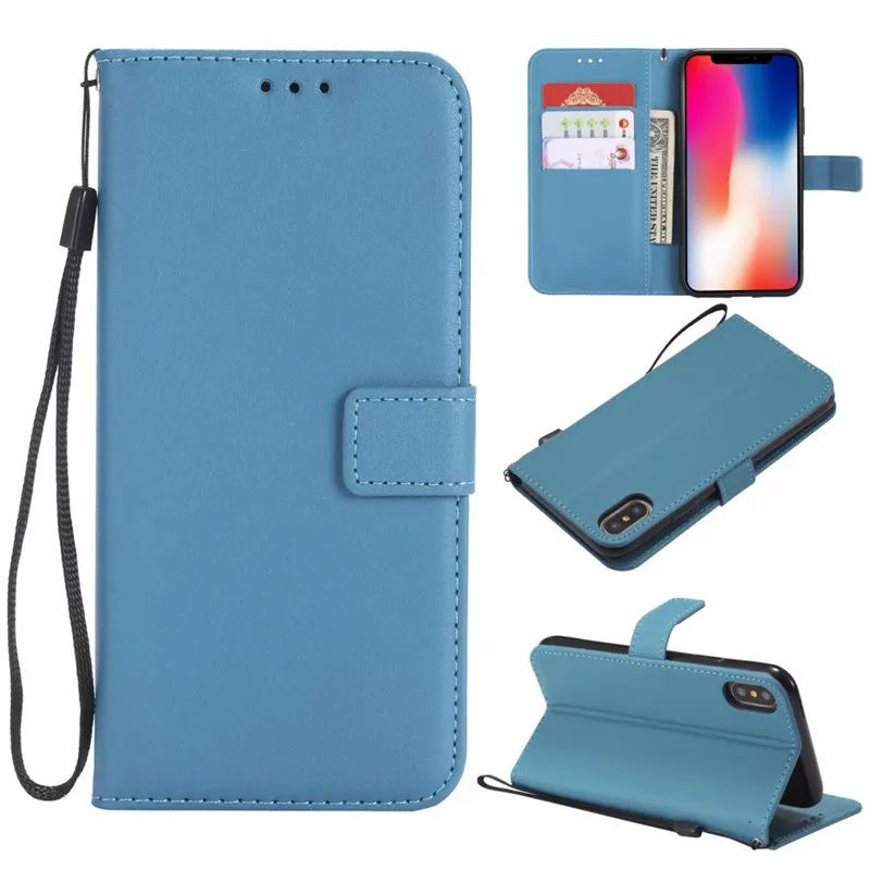 sky blue Чехол-бумажник для samsung Galaxy S10 S9 S8 S7 plus A30 A50 A70 M20 панель мобильного телефона с магнитной подставкой Держатель для карт откидная крышка - Цвет: sky blue