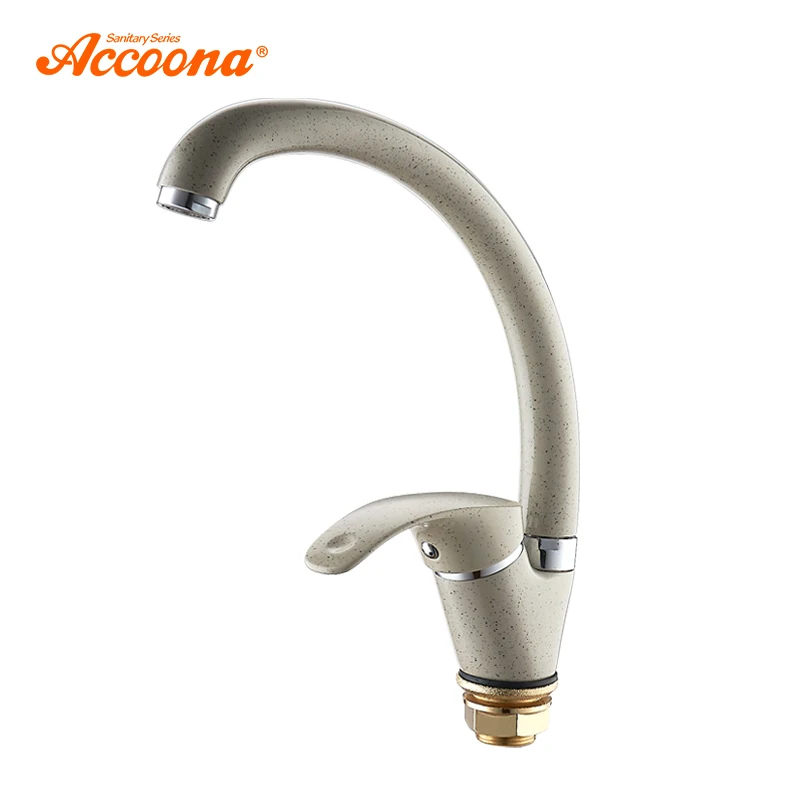 Кухонный Смеситель Accoona, 3 цвета, смеситель для холодной и горячей воды, с одной ручкой, поворотный носик, кухонный смеситель для раковины, смеситель для кухни, кухонные смесители A4053 - Цвет: A4053E