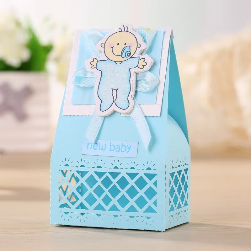 

Pink and Blue Cute Baby Favors Boxes Baby Shower Party Favor Boxes Paper baby shower boxes 60pcs